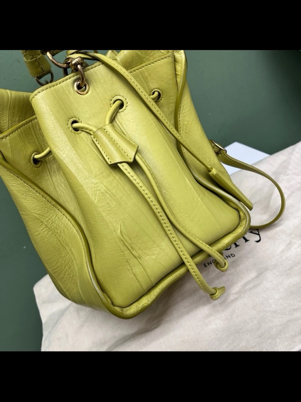 Mulberry Braided-Handle Shoulder Bag in Lime Green - Picture 6 of 16